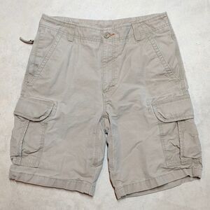 L.L. Bean Cargo Shorts Size 32 Beige Natural Fit 10" Inseam Cotton Outdoor